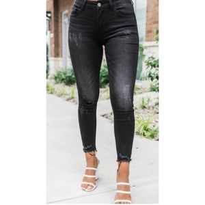 Pink lily black jeans